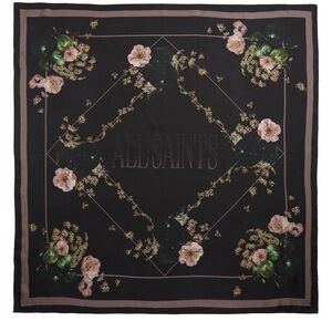 All Saints Black Floral Scarf